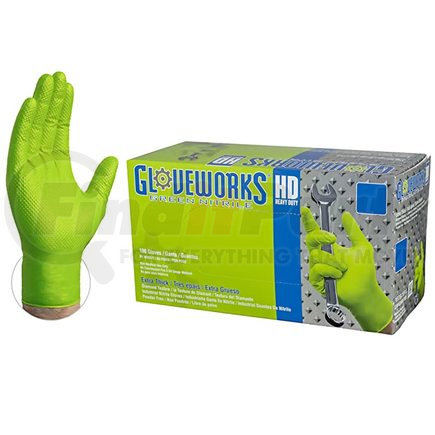 GWGN48100 by AMMEX GLOVES - Gloveworks HD Green Nitrile Diamond Grip - X-Large