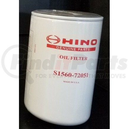 S156072051 by HINO - Engine Oil Filter - Spin-On Design, 7.83 in. L, 4.65 in. OD, Full-Flow, Cellulose Media