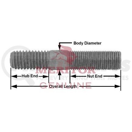 SC7161 by AXLETECH - Meritor Genuine Axle Hardware - Stud