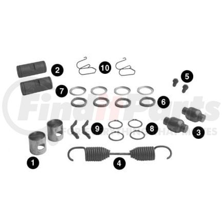 KIT9005 by AXLETECH - Drum Brake Hardware Kit - Drive Axle, Trailer 16.5 In. Diameter