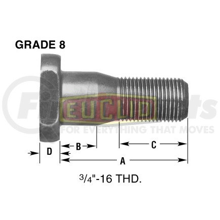E-10258-L by EUCLID - Euclid Wheel End Hardware - Wheel Stud, Single End, LH
