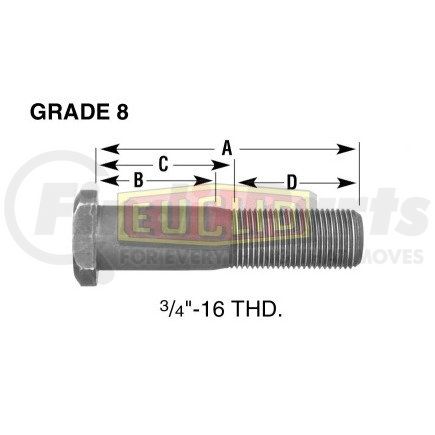 E-11685-L by EUCLID - Euclid Wheel End Hardware - Wheel Stud, Single End, LH