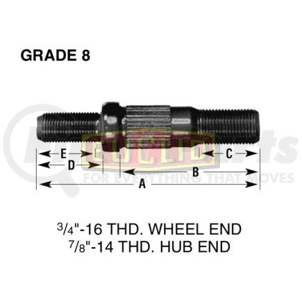 Euclid E-5918-R Euclid Wheel End Hardware - Wheel Stud, Double End, RH