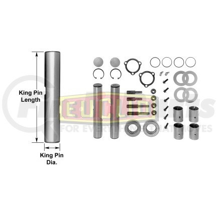 E-6196B by EUCLID - Steering King Pin Kit - with Bronze Ream Bushing