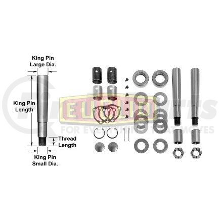 E-5441B by EUCLID - Steering King Pin Kit - with Bronze Ream Bushing