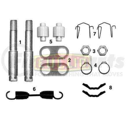 E-9282 by EUCLID - Drum Brake Hardware Kit - Trailer Axle, 12.25 in. Brake Drum Diameter