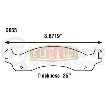 Euclid ED655M Disc Brake Pad Set Air Disc Brake - Disc Pad