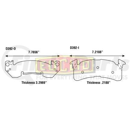 Euclid ED392S Disc Brake Pad Set AIR DISC BRAKE - DISC PAD