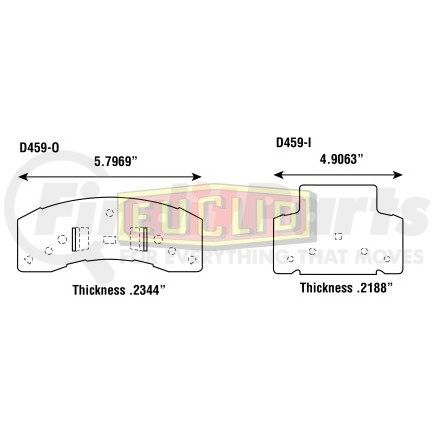 ED459M by EUCLID - Hydraulic Brake - Disc Pad Set