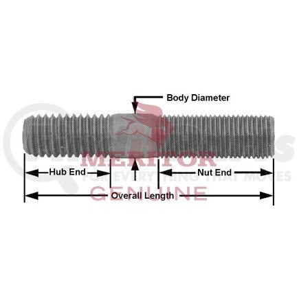 SC10241 by MERITOR - Wheel Stud - Shouldered