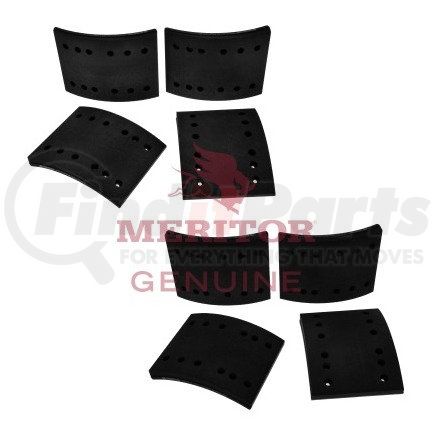 MA3124715 by MERITOR - Drum Brake Shoe Lining - 16.50" Brake Dia., 6.00" Width, MA312 Lining, Premium Friction