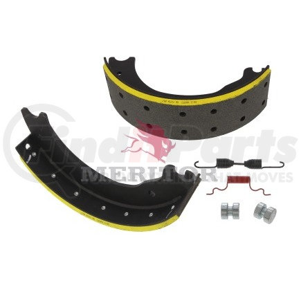 XKEG21443E by MERITOR - Drum Brake Shoe Kit - 4.00" Width, Black Dip Coating, for 15.00" Brake Diameter