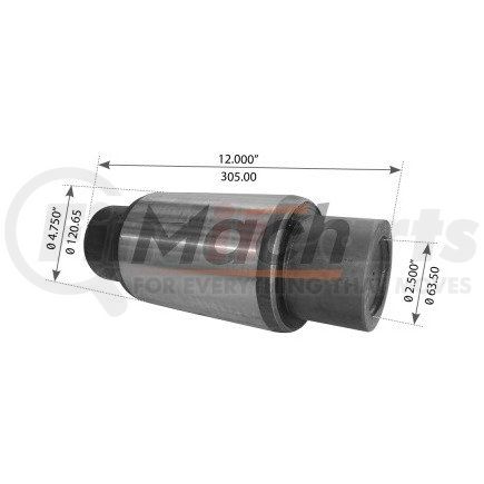 G1339 by MERITOR - RUBBER CENTER BUSHING WITH WELDED END PLUG