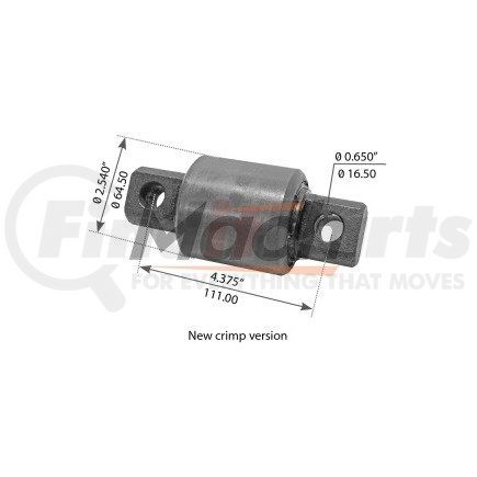 Meritor G2225 Radius Arm Kit TORQUE ARM BUSHING, 2 1/2" OD, 4 3/8" C-TO-C