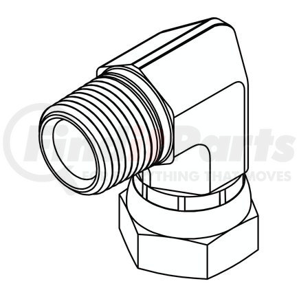 1501-06-04 by TOMPKINS - Hydraulic Coupling/Adapter - MP x FP x 90, NPSM Elbow, Steel