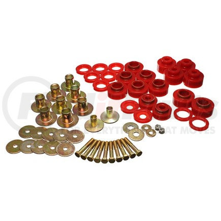 3.4170R by ENERGY SUSPENSION - Body Mount Set; Red; Performance Polyurethane; Includes Hardware;