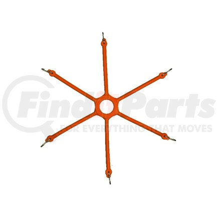 0218 by QUALITY CHAIN - Rubber Spider Bungee - 6 Leg, Orange