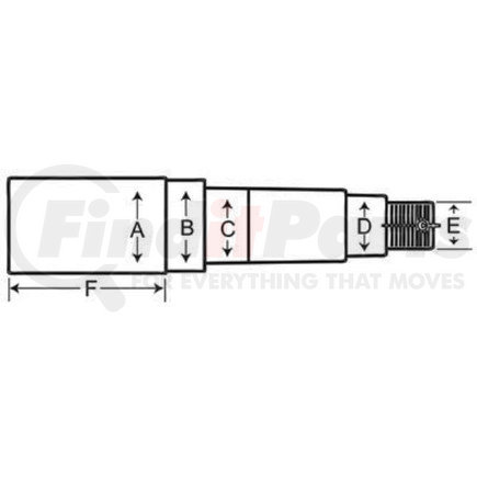 AS3500F by REDNECK TRAILER - 3.5K Agricultural Spindle w/2X5.5 Round Stub & Hardware