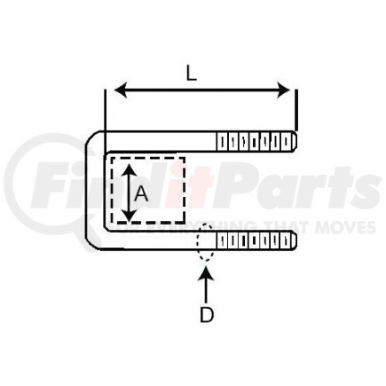 175130LN by REDNECK TRAILER - 9/16 x 1 3/4 x 5 Square U-bolt