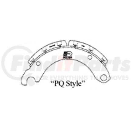 BP22-017 by TRAILER PARTS PRO - Redline 12 1/4x4 PQ Style Air Brake Shoe/Linings w/Repair Kit