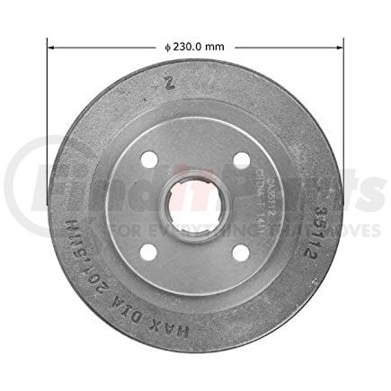 Bendix PDR0825 Brake Drum Brake Drum
