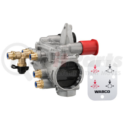 9710029120 by WABCO - Air Brake Parking and Emergency Release Combination Valve - Black/Red