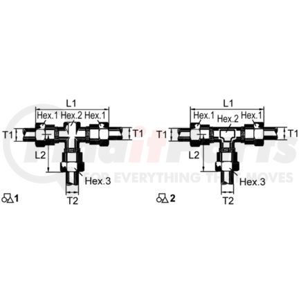 8938603740 by WABCO - Air Brake Fitting - Equal Tee Coupling