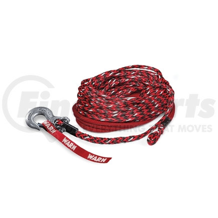 102558 by WARN - Synthetic Spydura Nightline Rope; Reflective; For Winches Up to 12,000 Pounds; 3/8 Inch Diameter x 100 Foot Length; With Hook