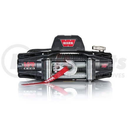 103252 by WARN - Vehicle Mounted; Vehicle Recovery Winch; 12 Volt Electric; 10000 Pound Line Pull Capacity; 94 Foot Wire Rope; Hawse Fairlead; Wired Remote; Planetary Gear Drive; Requires Winch Carrier or Winch Mount