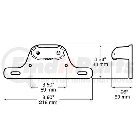 M290B-P by PETERSON LIGHTING - 3" x 1.23" White Oval Single Diode LED License Plate Light, Bulk Pack