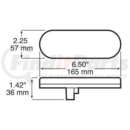 V821R-22 by PETERSON LIGHTING - 821A-22/822A-22 Series Piranha&reg; LED 6" Oval Stop/Turn/Tail and Amber Park/Turn Light - Red Grommet Mount
