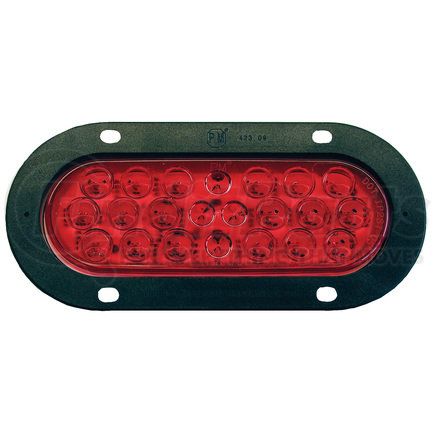 M822R-22 by PETERSON LIGHTING - 821A-22/822A-22 Series Piranha&reg; LED 6" Oval Stop/Turn/Tail and Amber Park/Turn Light - Red Flange Mount