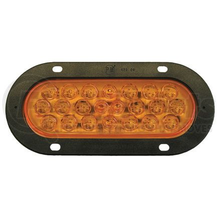 M822A-22 by PETERSON LIGHTING - 821A-22/822A-22 Series Piranha&reg; LED 6" Oval Stop/Turn/Tail and Amber Park/Turn Light - Amber Flange Mount