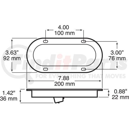 823R-22 by PETERSON LIGHTING - 820-22/823-22 Series Piranha&reg; LED 6" Oval Stop/Turn/Tail and Amber Park/Turn Light - Red Flange Mount