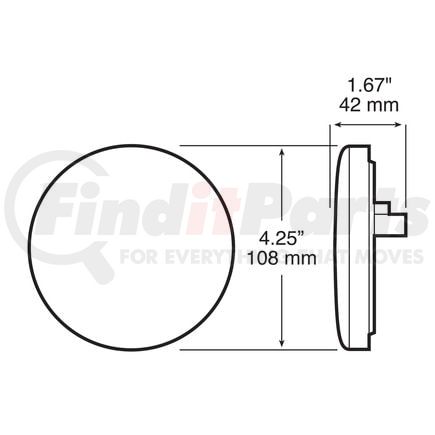 826KR-7 by PETERSON LIGHTING - 824R-7/826R-7 4" Round LED Stop, Turn and Tail Lights - Red Grommet Mount Kit