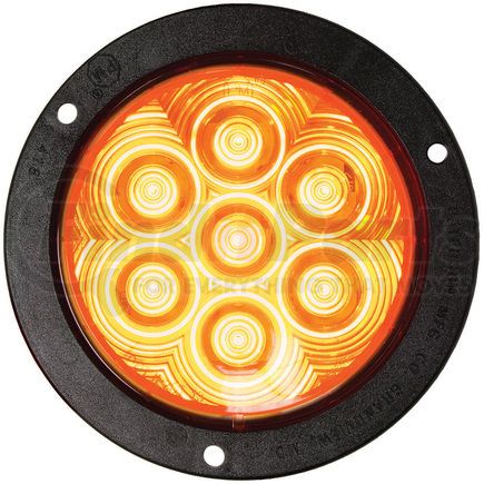 824KA-7 by PETERSON LIGHTING - 824A-7/826A-7 LumenX® 4" Round LED Front and Rear Turn Signal, PL3 - Amber Flange Mount Kit