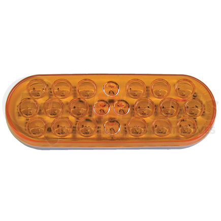 820A-22 by PETERSON LIGHTING - 820-22/823-22 Series Piranha&reg; LED 6" Oval Stop/Turn/Tail and Amber Park/Turn Light - Amber Grommet Mount