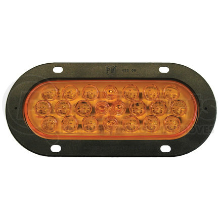823A-22 by PETERSON LIGHTING - 820-22/823-22 Series Piranha&reg; LED 6" Oval Stop/Turn/Tail and Amber Park/Turn Light - Amber Flange Mount