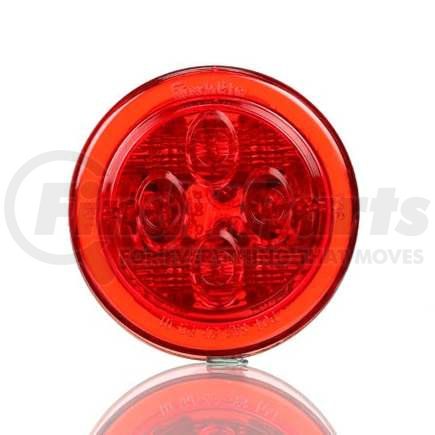 TL10086R by TRUCK-LITE - 10 Series Low Profile LED Clearance Marker Light - 8 Diode, 12V, Black PVC Grommet Mount, PL-10, .180 Bullet Terminal/Ring Terminal, Kit, Red Round,