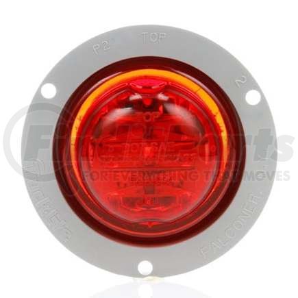 TL10279R by TRUCK-LITE - Marker Light - 10 Series, High Profile, LED, Red Round, 8 Diode, Gray Polycarbonate Flange Mount