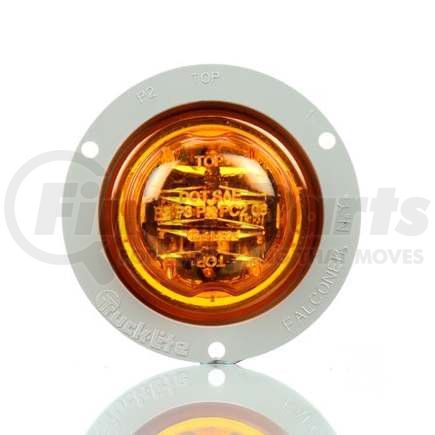 TL10279Y by TRUCK-LITE - Marker Light - 10 Series, High Profile, LED, Yellow Round, 8 Diode, Gray Polycarbonate Flange Mount