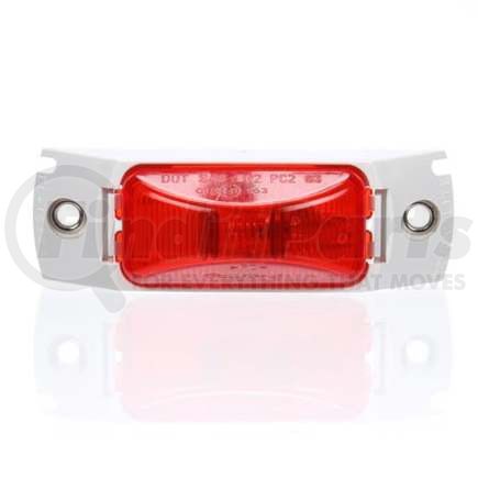 TL15008R by TRUCK-LITE - Marker Light - For For 15 Series, Rail Mount, Incandescent, Red Rectangular, 1 Bulb, Pc2, White Abs Bracket Mount, Pl-10, Ring Terminal/Stripped End, 12 Volt, Kit