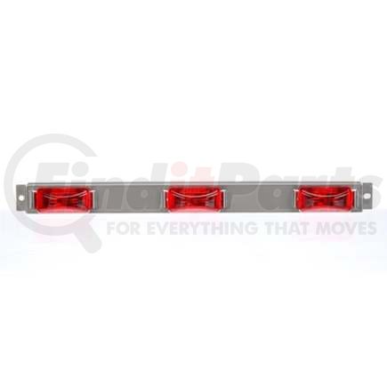 TL15050R by TRUCK-LITE - 15 Series, LED, Identification Bar, Rectangular, Red, 3 Lights, 6" Centers, Silver, 12V, Kit