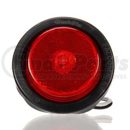 TL10525R by TRUCK-LITE - Side Marker Light - 10 Series Incandescent Red Round, 1 Bulb, Pc, Black Pvc Grommet Mount, Reflectorized, Pl-10, Ring Terminal/Stripped End, 12 Volt, Kit