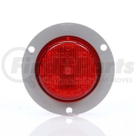 TL30251R by TRUCK-LITE - Marker Light - For 30 Series, LED, Red Round, 2 Diode, P3, Gray Polycarbonate Flange Mount, Fit 'N Forget, 12 Volt