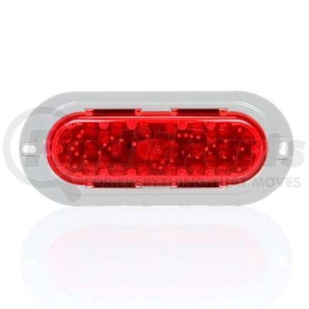 TL60252R by TRUCK-LITE - Brake / Tail / Turn Signal Light - For 60 Series, LED, Red, Oval, 26 Diode, Gray Flange Mount, 12 Volt