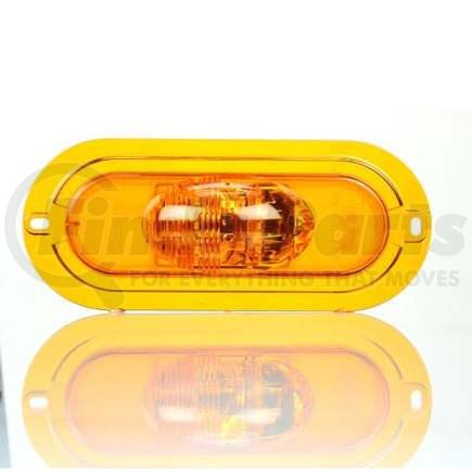 TL60420Y by TRUCK-LITE - Side Marker Light - For 60 Series, LED, Yellow Oval, 6 Diode, Yellow Flange Mount, Fit 'N Forget S.S., 12 Volt