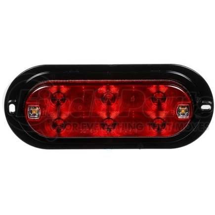 TL60554R by TRUCK-LITE - 60 Series, LED, Red/Clear Oval 8 Diode Stop/Turn/Tail & Back - Up, Black Surface Mount, Hardwired, Fit 'N Forget S.S., 12V