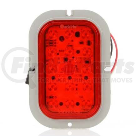 TL45259R by TRUCK-LITE - 45 Series, LED, Red, Rectangular, 15 Diode, Stop/Turn/Tail, Gray Flange Mount, Hardwired, Straight Pl - 3 Female, 12V to 24V, Kit