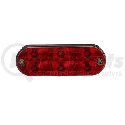 TL60556R by TRUCK-LITE - 60 Series LED, Red/Clear, Oval, 8 Diode, Stop/Turn/Tail & Back - Up, Grommet Mount, Hardwired, Fit 'N Forget S.S., 12V
